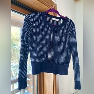 Sandro crop long sleeve shirt with textured pattern